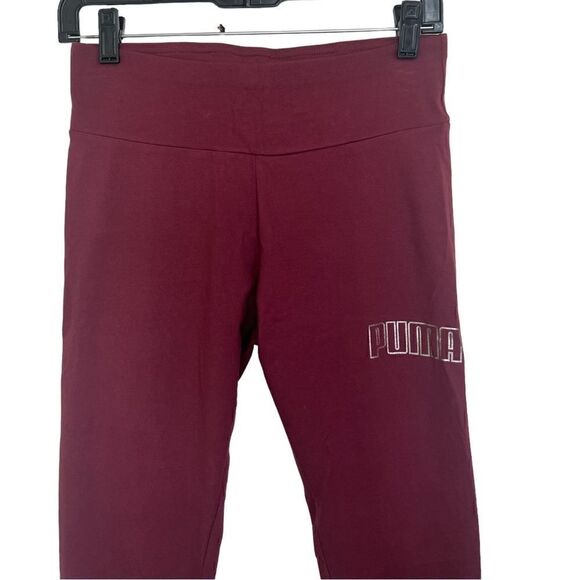 Puma Burgundy High Waist Modern Basics Sporty Leggings Size Medium - Picture 4 of 11